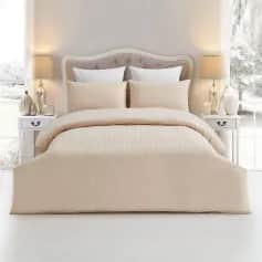 Простынь Простынь 240*260 Arya Полосатый Сатин 2 Сп. Otel Бежевый - изображение 2