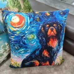 Подушки, наволочки декоративные ПОДУШКА ДЕКОРАТИВНАЯ СОБАКИ ВАН ГОГ, КОКЕР -СПАНИЕЛЬ ТКАНЬ: ВЕЛЮРПОПЛИН, РАЗМЕР 40*40, МОЛНИЯ, ВНУТРЕННИЙ ЧЕХОЛ СОСТАВ: 1 СТОРОНА ПОЛИЭСТЕР 80%, ХЛОПОК 20%, 2 СТОРОНА ХЛОПОК 100%, АРТ.0259 - изображение 3