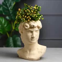 Сувениры Органайзер-кашпо Голова Давида бежевый, 26 см 5666719 - изображение 1