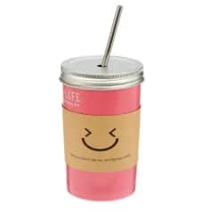 Стаканы Стакан с крышкой и трубочкой Хорошее настоение 480 мл 8,5х13,5 см - изображение 1