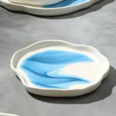 Тарелки, блюда Тарелка неровный край Разводы 17 см 6776541 - изображение 1