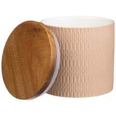 Банки для сыпучих продуктов Банка с дерев. крышкой Bronco Crocus 11*11 см 700 мл капучино (кор=18шт.) (арт.263-1061) - изображение 2