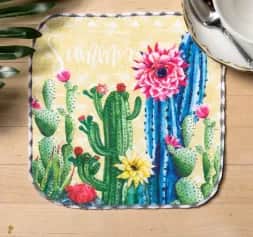 Полотенца, салфетки кухонные Полотенце микрофибра Кактус 20х20 см, 400 грм2 3469090 - изображение 1