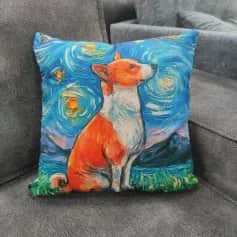 Подушки, наволочки декоративные ПОДУШКА ДЕКОРАТИВНАЯ СОБАКИ ВАН ГОГ, ОХОТНИК ПОРТРЕТ ТКАНЬ: ВЕЛЮРПОПЛИН, РАЗМЕР 40*40, МОЛНИЯ, ВНУТРЕННИЙ ЧЕХОЛ СОСТАВ: 1 СТОРОНА ПОЛИЭСТЕР 80%, ХЛОПОК 20%, 2 СТОРОНА ХЛОПОК 100%, АРТ. 0232 - изображение 2