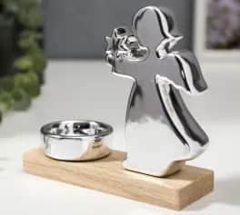 Подсвечник Подсвечник Ангел со звездой 13х4,2х13,5 см, серебро 4822416 - изображение 1