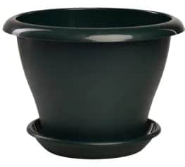 Кашпо, горшки цветочные Горшок Гамма 2 л d 19 см, пластик. с поддоном, малахит 28 (арт. 5PL0077) - изображение 1