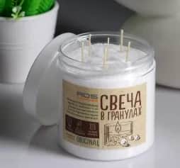 Свеча Свеча насыпная, в гранулах, в банке с 12 фитилями, белая, 8,5×10,5 см - изображение 4