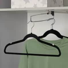 Вешалки и плечики Набор вешалок 5 шт.*41х22 см, флок., цвет черный 9381508 - изображение 2