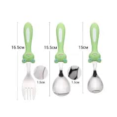 Наборы детской посуды Набор столовых приборов ЛЯГУШКА 3пр. (нерж.сталь) - изображение 2