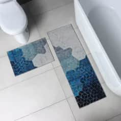 Коврики для ванны Набор ковриков для ванны и туалета Галелео 2 шт 45х120, 40х60 см цвет синий 6847635 - изображение 2