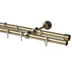 Карнизы для штор Карниз комплектный, металл, D 16 мм, 160 Латунь - изображение 1