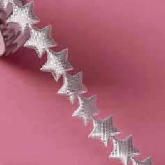 Подарочная упаковка Лента декоративная фигурная Звёзды 15 мм, 9±0,5 м, серебр. 4337256 - изображение 1