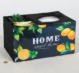 Салфетницы Органайзер с отделом для салфеток Лимоны 21,2х11,6х14,2 см, разборный 4237509 - изображение 1