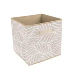 Коробки, ящики, кофры для хранения Короб для хранения Листья, Д300 Ш300 В300, бежевый - изображение 1