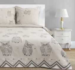 Комплект постельного белья Комплект пост. белья 1,5-сп Этель Ушастые совы (вид 2) 143*215 см,150*214 см, 70*70 - 2 шт, бязь 3988360 - изображение 1