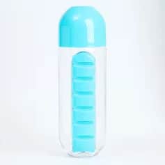 Бутылка Бутылка для воды 700 мл, с таблетницей, голубой 7403315 - изображение 1