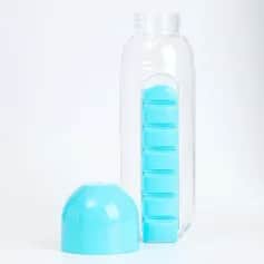 Бутылка Бутылка для воды 700 мл, с таблетницей, голубой 7403315 - изображение 2