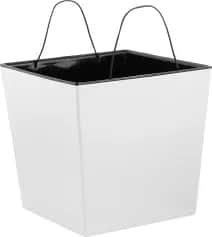 Кашпо, горшки цветочные Горшок для цветов London. CUBE 19,4 л 250х250х470 мм, c дренажной вставкой, белоснежный жасмин (арт. IG780310048) - изображение 2