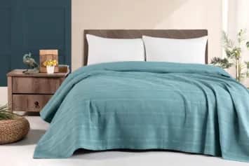 Пледы Плед Arya из Хлопка 160x235 Joyce Мятный - изображение 1