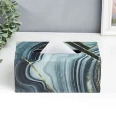 Салфетницы ШКАТУЛКА ДЛЯ САЛФЕТОК МАЛАХИТ С ЗОЛОТЫМИ ТРЕЩИНАМИ 9Х13Х23 СМ, МДФ 7503793 - изображение 1