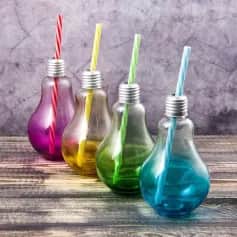 Бокалы и фужеры БОКАЛ ДЛЯ КОКТЕЙЛЯ С ТРУБОЧКОЙ 250 МЛ ЛАМПОЧКА, ЦВЕТА МИКС 2601088 - изображение 1