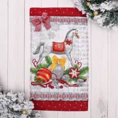 Полотенца, салфетки кухонные Полотенце Доляна Новогодние игрушки 35х60 см,100% хлопок 160 гм2 2588671 - изображение 1