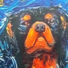 Подушки, наволочки декоративные ПОДУШКА ДЕКОРАТИВНАЯ СОБАКИ ВАН ГОГ, КОКЕР -СПАНИЕЛЬ ТКАНЬ: ВЕЛЮРПОПЛИН, РАЗМЕР 40*40, МОЛНИЯ, ВНУТРЕННИЙ ЧЕХОЛ СОСТАВ: 1 СТОРОНА ПОЛИЭСТЕР 80%, ХЛОПОК 20%, 2 СТОРОНА ХЛОПОК 100%, АРТ.0259 - изображение 2