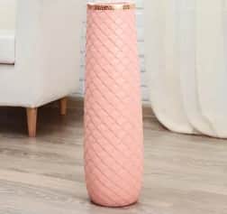 Ваза Ваза напольная Геометрия люкс 14*60 см, ромбики, розовая 4635443 - изображение 1