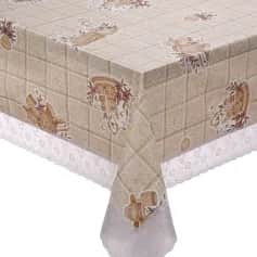 Скатерти, салфетки Скатерть Meiwa F-10 WHBE овал 132х178 см, бел.беж. - изображение 1