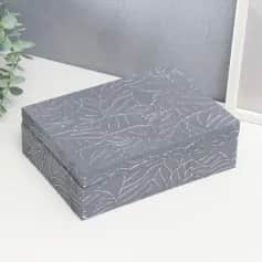 Шкатулки ШКАТУЛКА ДЛЯ УКРАШЕНИЙ ЛИСТЬЯ НА СЕРОМ 7Х16,3Х22,3 СМ, ДЕРЕВО 5240640 - изображение 1
