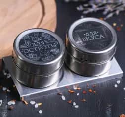 Наборы для специй Набор банок для специй Для остроты на магнитной ленте 2 шт.*100 мл 4062952 - изображение 1