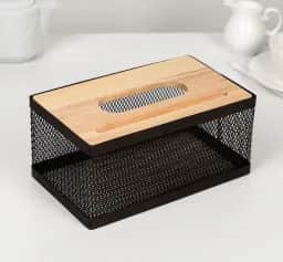 Салфетницы САЛФЕТНИЦА «ЭСТЕТИКА» 21×12×10 СМ, ЦВЕТ КОРИЧНЕВЫЙ 4694146 - изображение 1