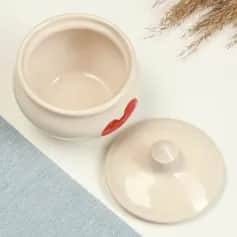 Горшки для запекания Горшок керамический для запекания Малютка 0,2 л 9,5х10см, валентинка 10705462 - изображение 2