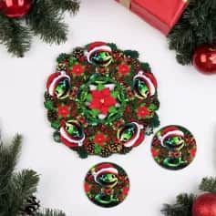 Сувениры Набор Веселая змейка, подставка под горячее и 2 подстаканника, D-20,5 см 10660229 - изображение 1