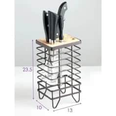 Держатели, подставки Подставка для ножей Лофт 13х10,5х23,6 см, коричн. 4438984 - изображение 2