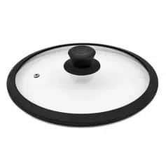 Сковороды и крышки Крышка стеклян. с силиконобод 20 см черная - изображение 1