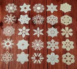 Стикеры, наклейки Набор наклеек Снежинки 25 шт. *55x55 мм 3816911 - изображение 1