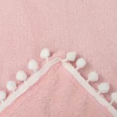 Пледы ПЛЕД ЭТЕЛЬ С БАМБОШКАМИ 130Х180 СМ 100% ПЭ, ВЕЛСОФТ ПЕРСИКОВЫЙ 2853354 - изображение 1