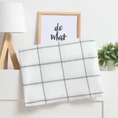 Пледы Плед Экономь и Я Клетка цв.белый, 150*180 см, пл.160 гм2, 100% пэ, флис 9849865 - изображение 1