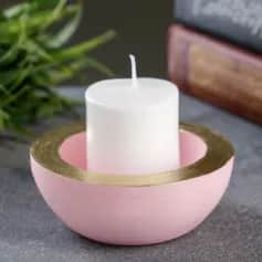 Подсвечник Подсвечник Полусфера розовый с золотом 7013323 - изображение 1