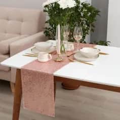 Скатерти, салфетки ДОРОЖКА НА СТОЛ С ПАЙЕТКАМИ, ПУДРА, 30*160 СМ 5109428 - изображение 1