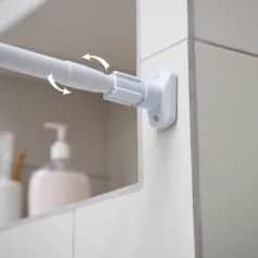 Карниз для шторы в ванную Карниз для ванной усиленный, белый, 140-260 см 138924 - изображение 1