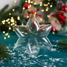 Украшения НГ Игрушка ёлочная Звезда 12 см, прозрачная 9945950 - изображение 1