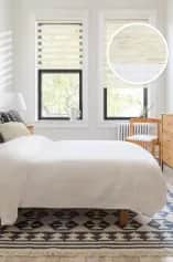 Шторы рулонные, жалюзи Миниролло День-Ночь, лён, 43х170 см - изображение 1