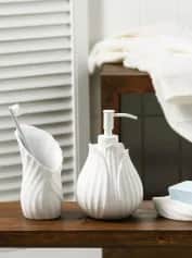 Аксессуары для ванной комнаты Дозатор для жидкого мыла Fleur, 10х10х17 см., цвет белый - изображение 3