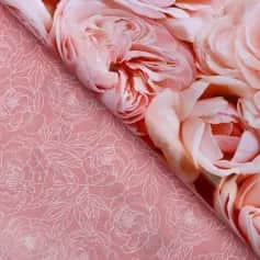 Подарочная упаковка Бумага упаковочная глянцевая двухстороняя Пионы 50х70 см - изображение 2