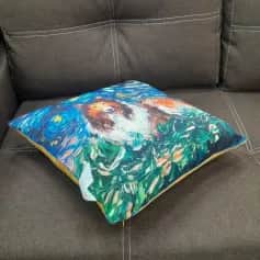 Подушки, наволочки декоративные ПОДУШКА ДЕКОРАТИВНАЯ СОБАКИ ВАН ГОГ, КОЛЛИ ТКАНЬ: ВЕЛЮРПОПЛИН, РАЗМЕР 40*40, МОЛНИЯ, ВНУТРЕННИЙ ЧЕХОЛ СОСТАВ: 1 СТОРОНА ПОЛИЭСТЕР 80%, ХЛОПОК 20%, 2 СТОРОНА ХЛОПОК 100%, АРТ.0222 - изображение 4