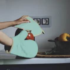 Прихватки, Рукавицы РУКАВИЦА ЛЕН (МЕНТОЛОВЫЙ) ПЕТЕЛЬКА ЛЕН НАТУРАЛЬНЫЙ, 20*30, ФЛАЕР, АРТ.01033 - изображение 1