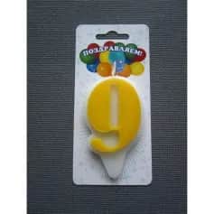 Свеча Свеча для торта цифра 9 Волна лимонная 1623634 - изображение 1