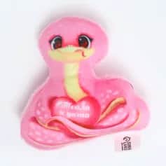 Сувениры Игрушка - магнит Змея 7,7*9 см, розовая 10450928 - изображение 1